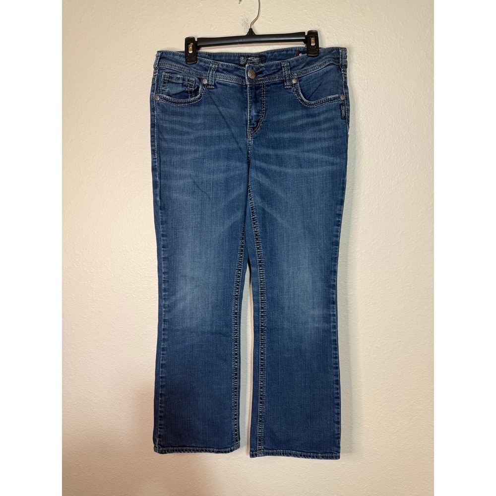 Silver Jeans Co Aiko Mid Bootcut Jeans W36 L30 Super Stretch Medium Wash Denim